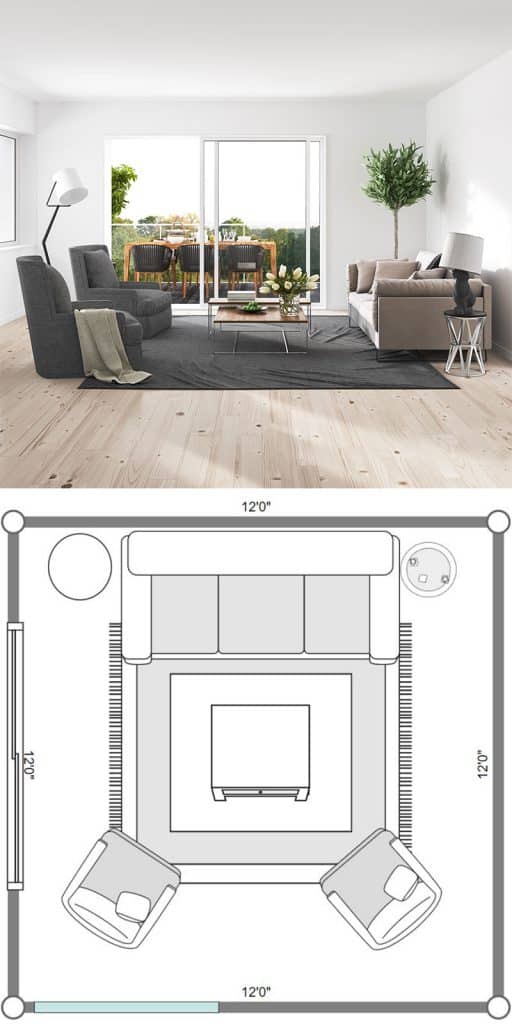 7 Square Living Room Layout Ideas, How Do I Arrange My Living Room Furniture For A Floor Plan
