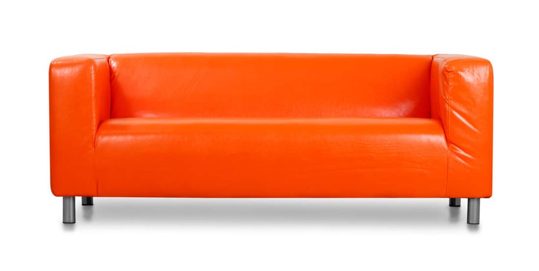 Long orange sofa