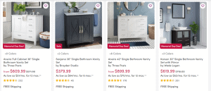 Wayfair website product page