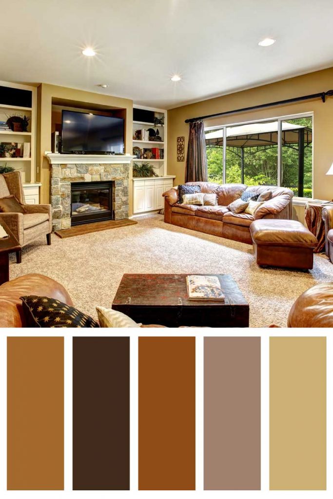 14 Living Room Color Schemes With Brown Leather Furniture - Home Decor