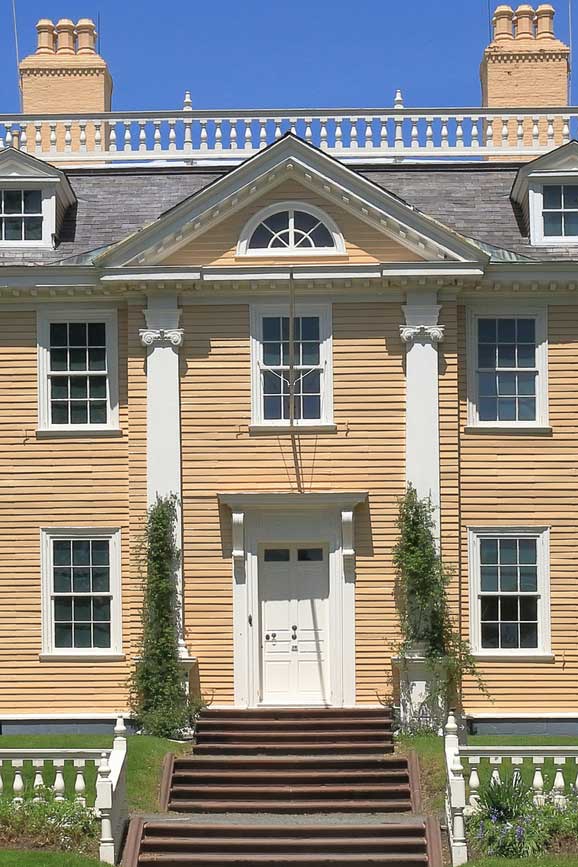 Longfellow House-Washington's Headquarters National Historic Site in Cambridge, Massachusetts.