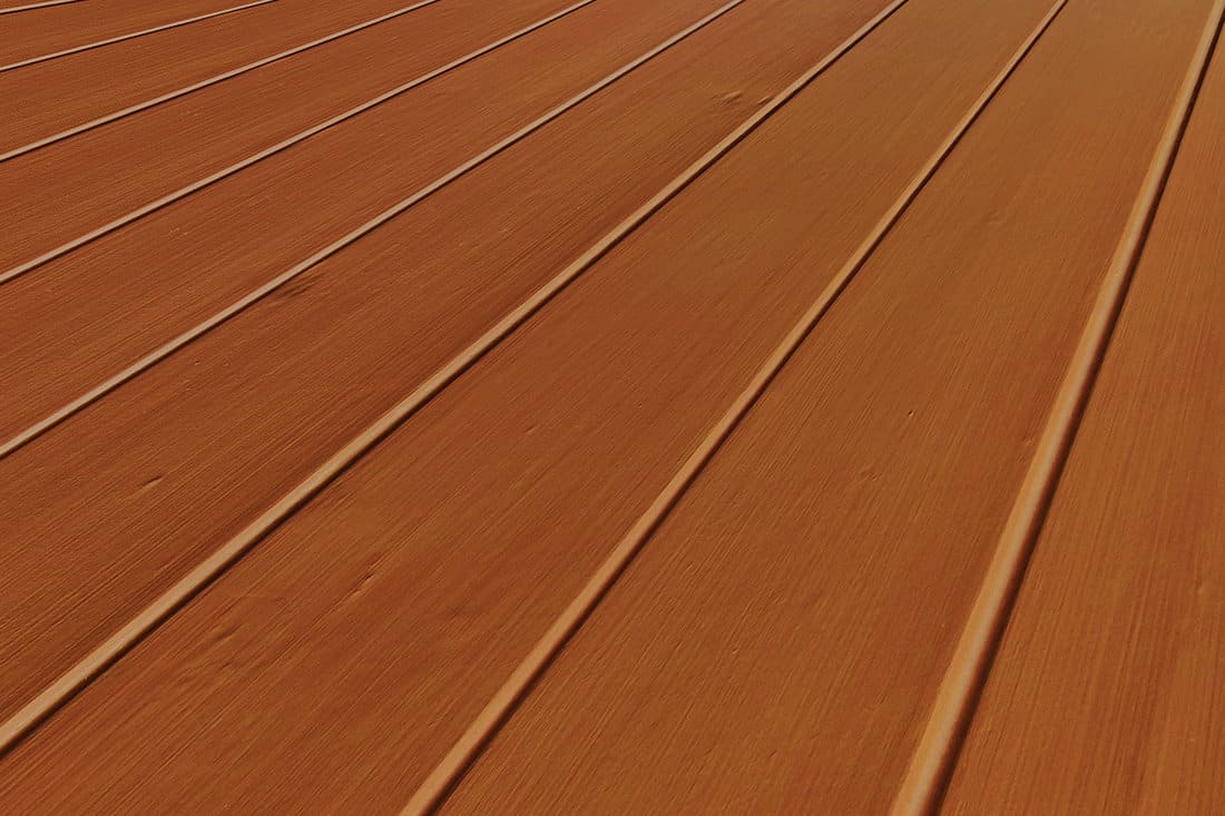 Red cedar wooden floorboards