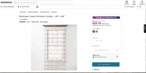 Kohl's page showing beaded curtains