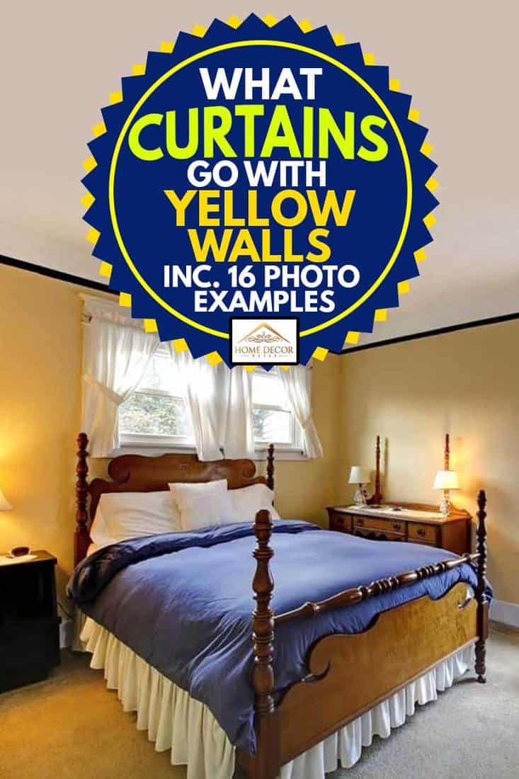 Élégante chambre à coucher de style anglais ancien avec des murs jaunes, quels rideaux vont avec des murs jaunes ? [Inc. 16 Photo Examples]
