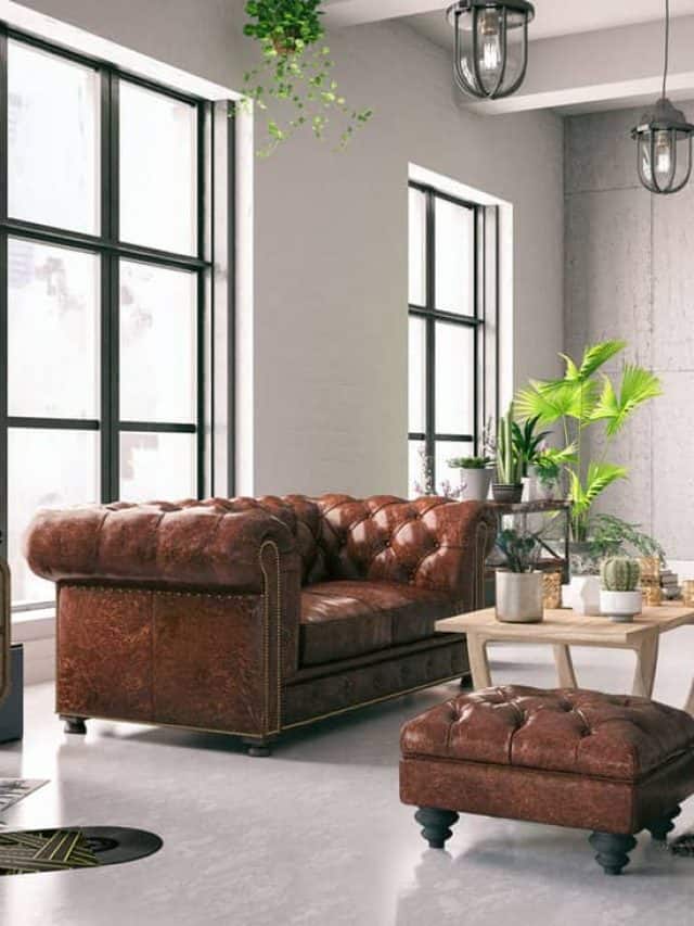 Modern living room with brown leather sofas and a gorgeous coffee table on the middle, The 25 Different Colors of Leather Furniture
