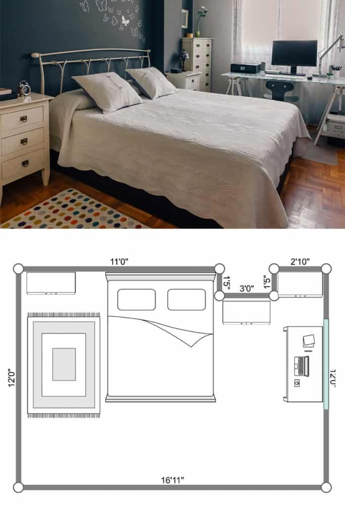 Layouts For A Bedroom With Desk, Bedroom Design Ideas With Computer Desk