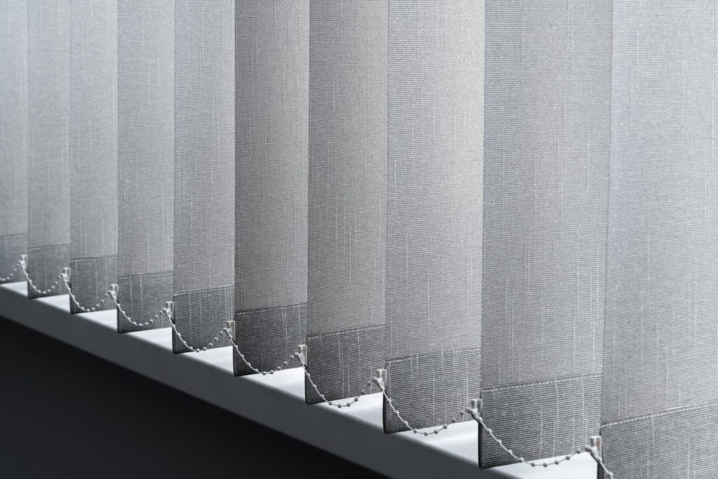 Fabric curtain made of dense fabric in the corpora office