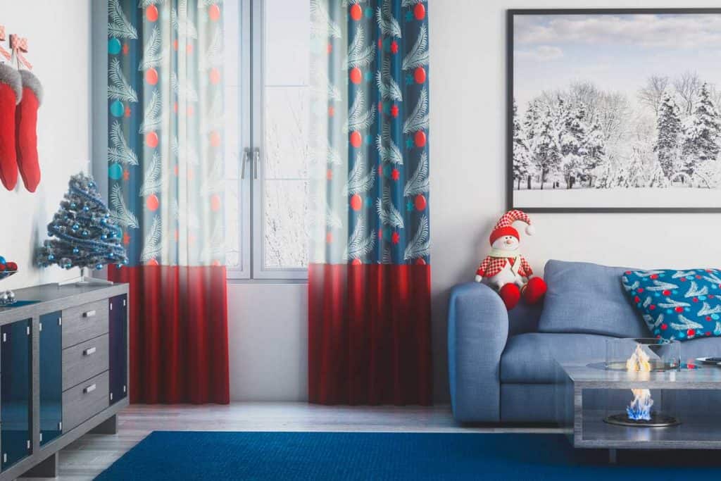 Digitally generated Christmas style decorated warm and cozy home interior