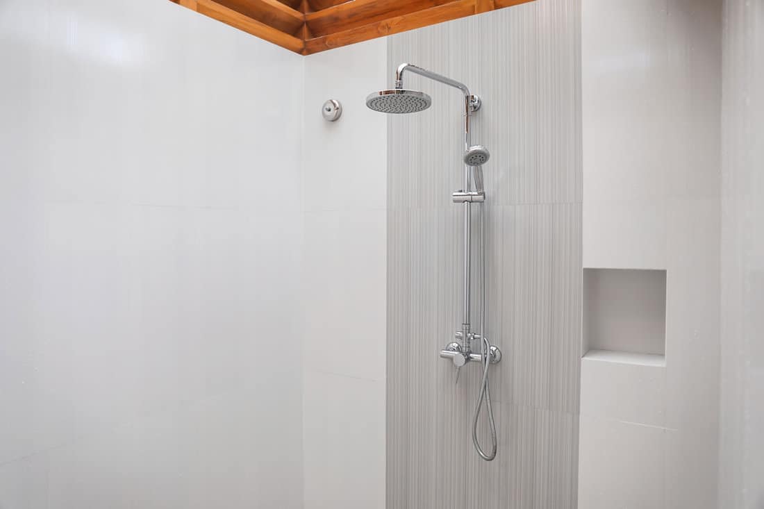 Shower in modern hotel bathroom 
