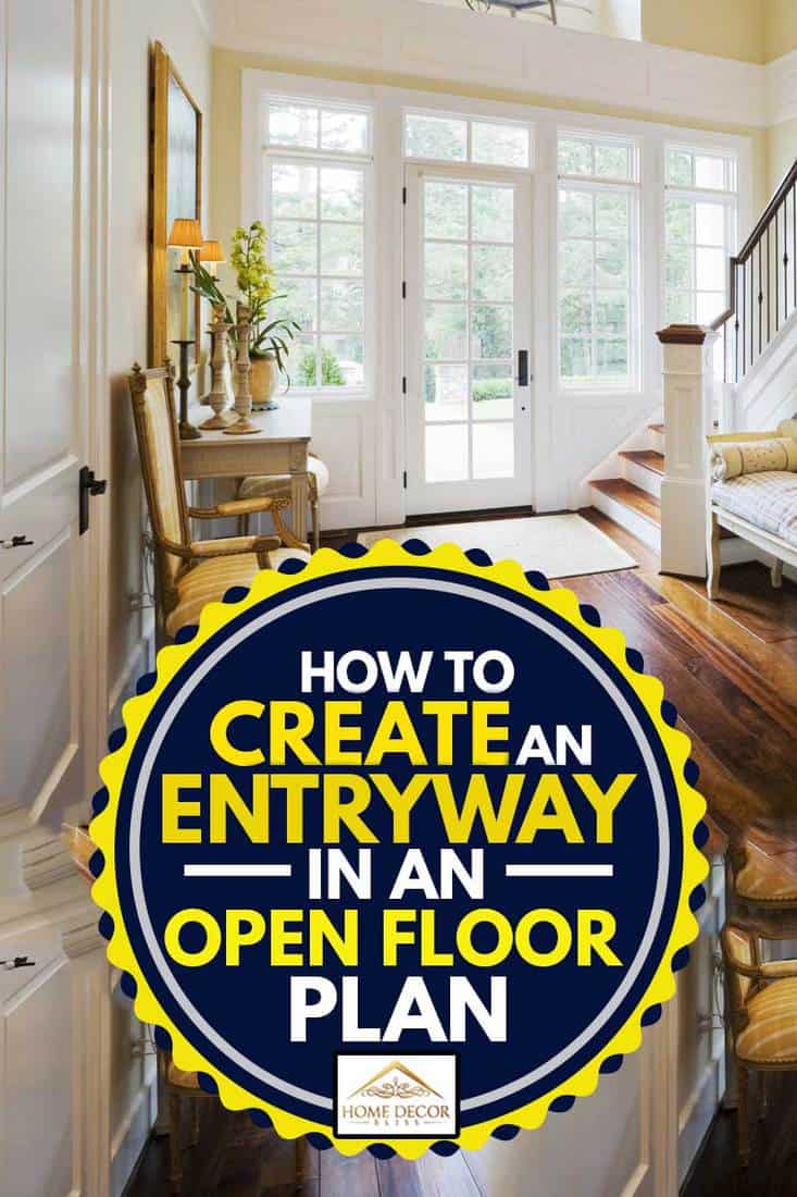 Beautiful entryway with chair and a flower vase, How To Create an Entryway in an Open Floor Plan