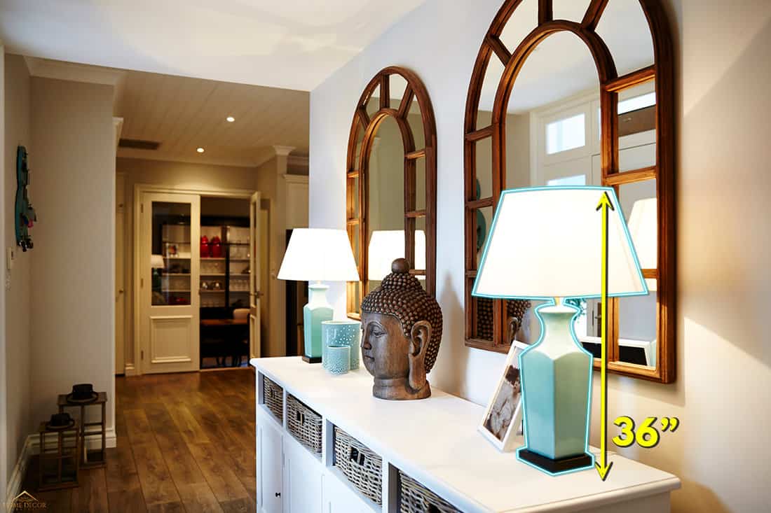 How tall should a lamp be on an entry table, how tall should an entry table be? [inc. Examples]