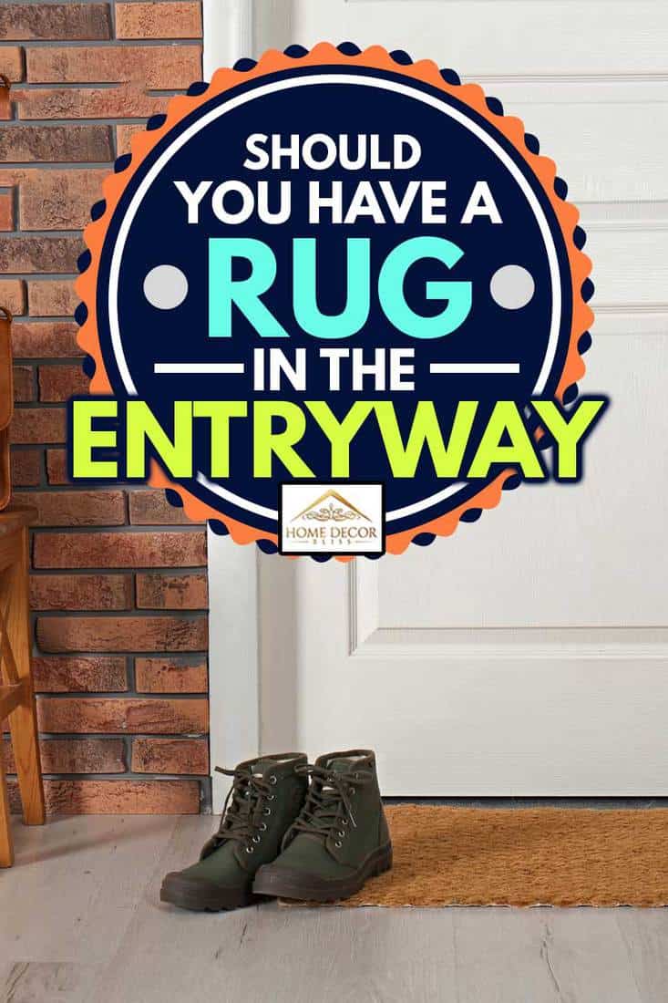 entryway interior with shoes, bag and mat near door, Should You Have A Rug In The Entryway?