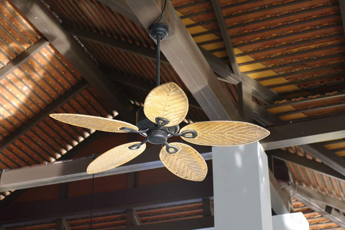 tropical wooden colonial style ceiling fan 