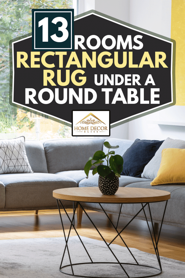 A Rectangle Rug Under Round Table, Round Rug Under Table