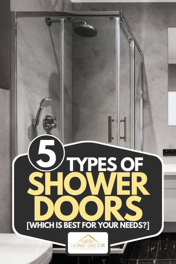 Un intérieur moderne de nouvelle salle de bain avec cabine de douche en verre, 5 types de portes de douche [Which Is Best for Your Needs?]