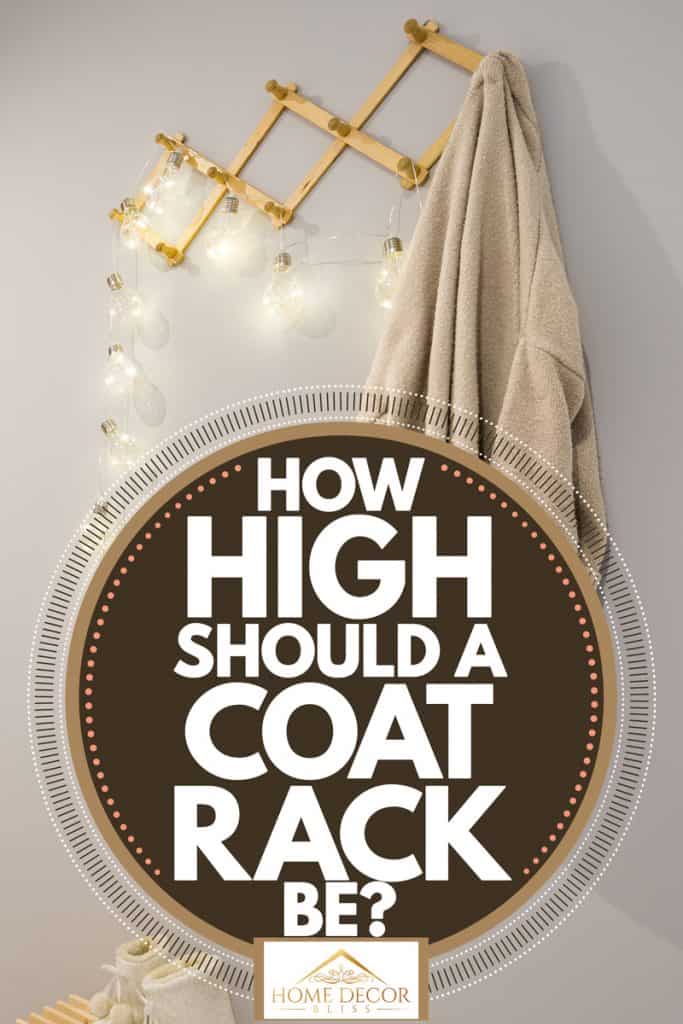 An entryway of a house with a zigzag styled coat rack, How High Should A Coat Rack Be?