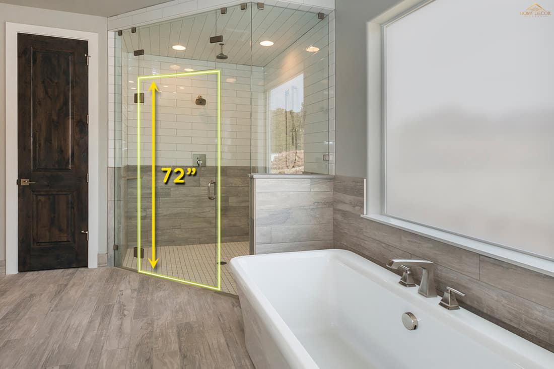 How tall should a shower door be