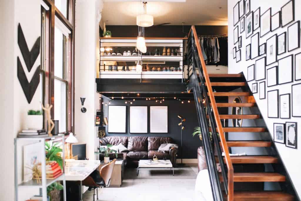Interior of a large and bright loft apartment