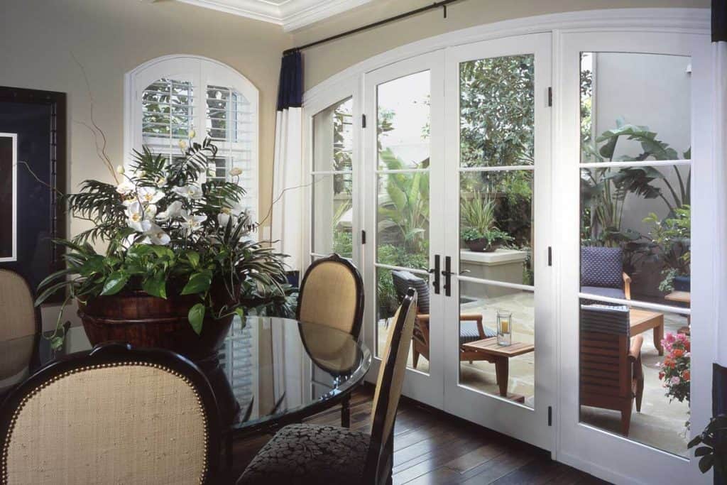 Modern dining room interior design with French door, How to Install French Doors in an Existing Opening