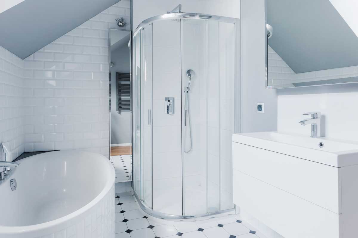 Modern white bathroom with acrylic walls on shower, Is An Acrylic Shower Better Than Fiberglass?