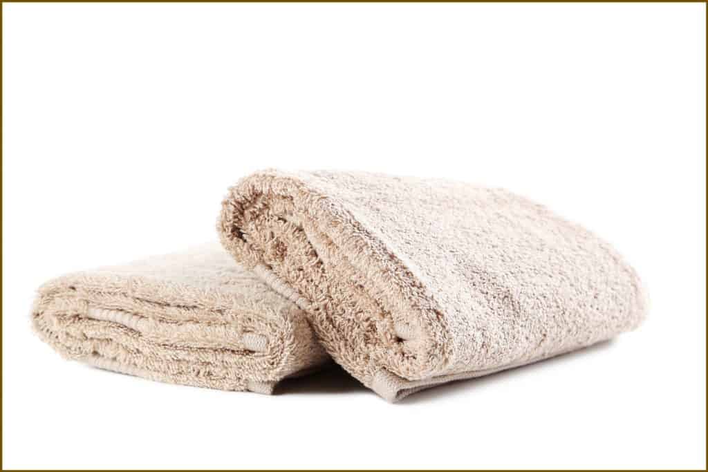 Narrow fold beige terry towels