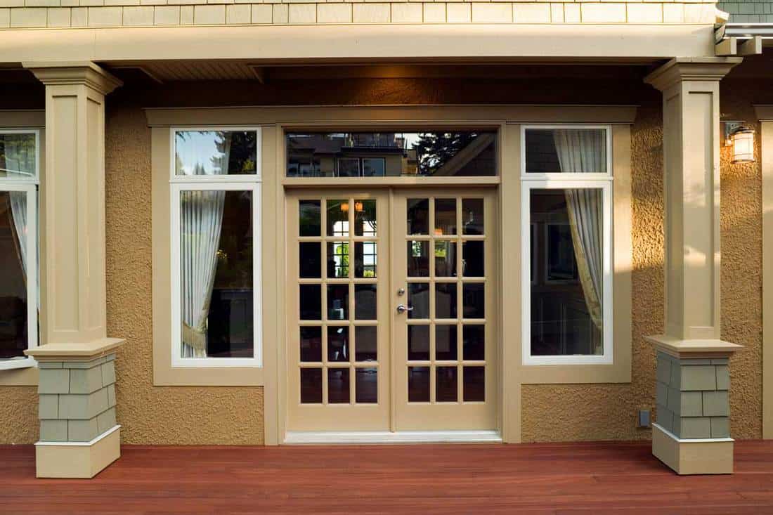 Patio entrance home exterior with french doors
