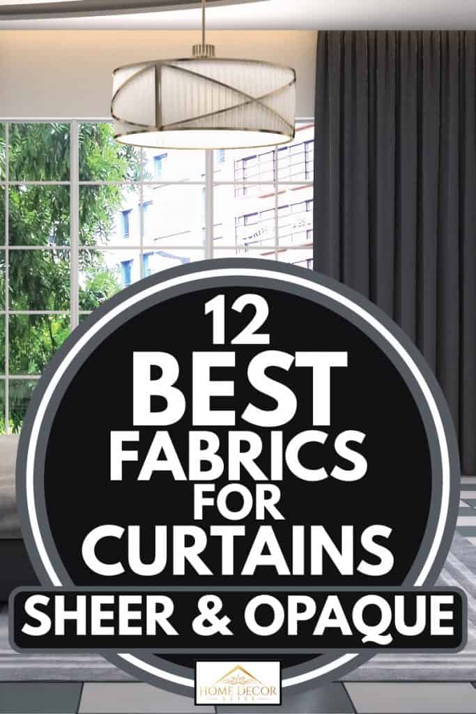 Blackout thermal curtain hanging on a large bedroom window, 12 Best Fabrics For Curtains [Sheer & Opaque]