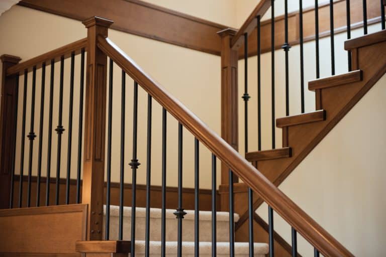 elegant wooden handrails with metal railings, Which Side Should A Handrail Be on Stairs?