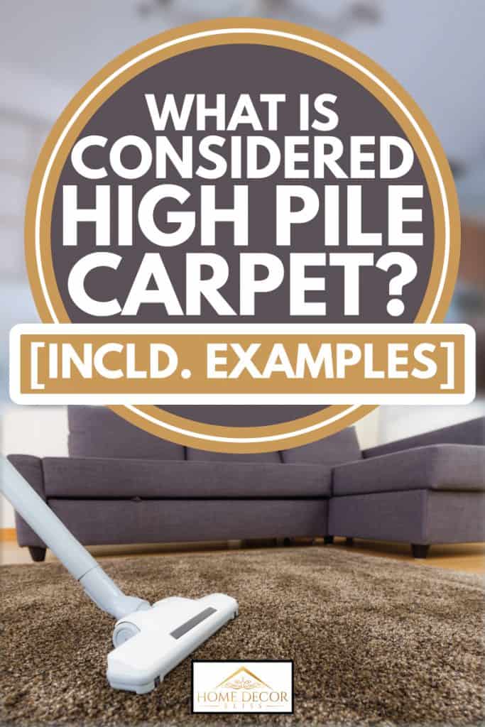 Soft textured carpet with vacuum cleaner in the living room, What is Considered High Pile Carpet? [Incld. Examples]