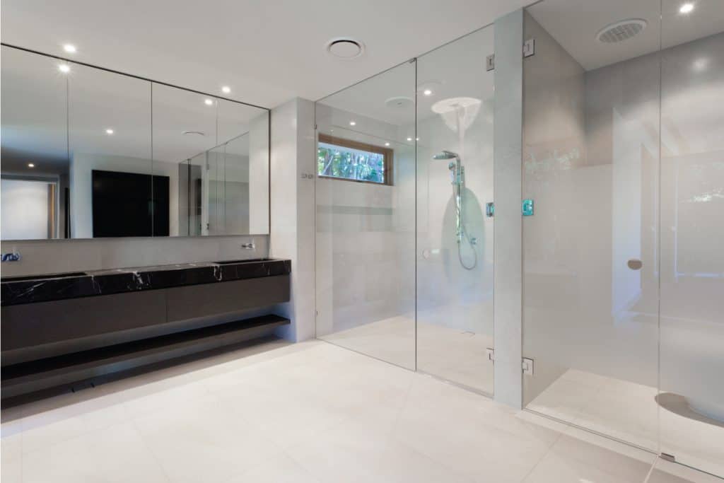 Luxury bathroom with glass shower