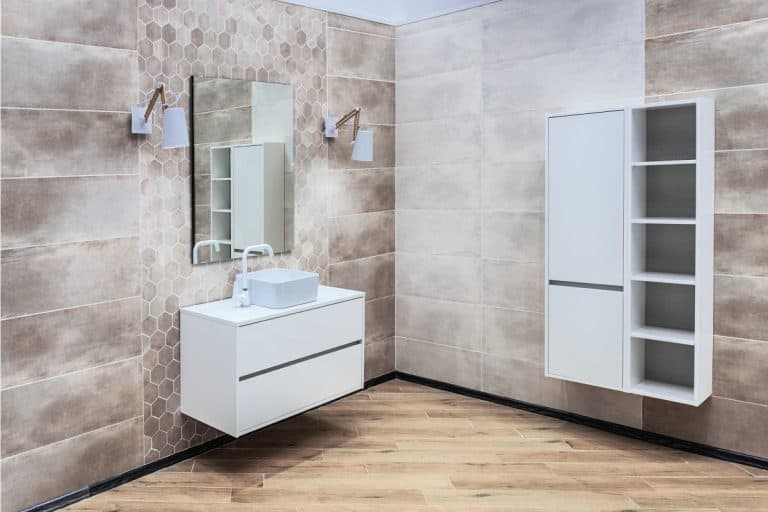 modern large washroom with washbasin, where to place bathroom vanity light sconces