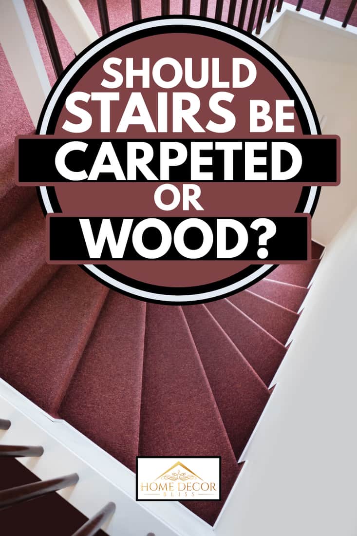 staircase with red carpet, Should Stairs Be Carpeted Or Wood