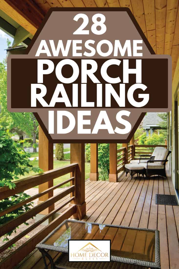 wood deck with view to the forest, 28 awesome porch railing ideas