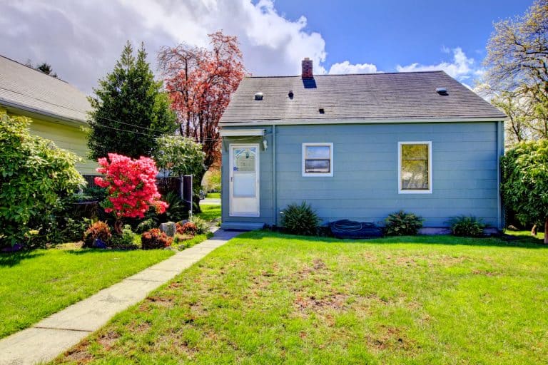 A small blue walled single family home with a small front lawn, 6 Best Siding Colors For A Small House