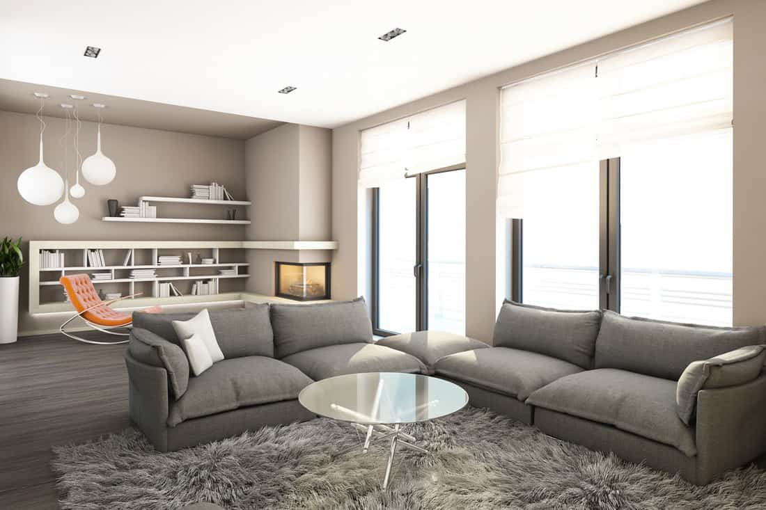 Should Couches Always Match?, Bright Living Room with gray couches