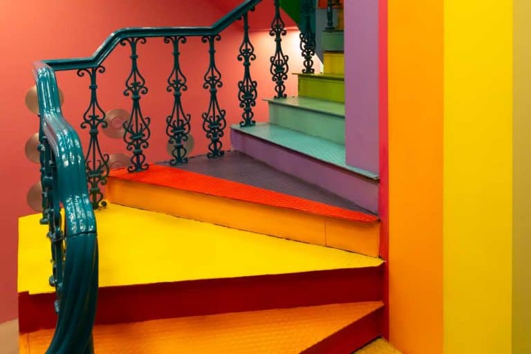 Bright colorful flight of stairs in a building, How To Paint A Staircase? [4 Steps]