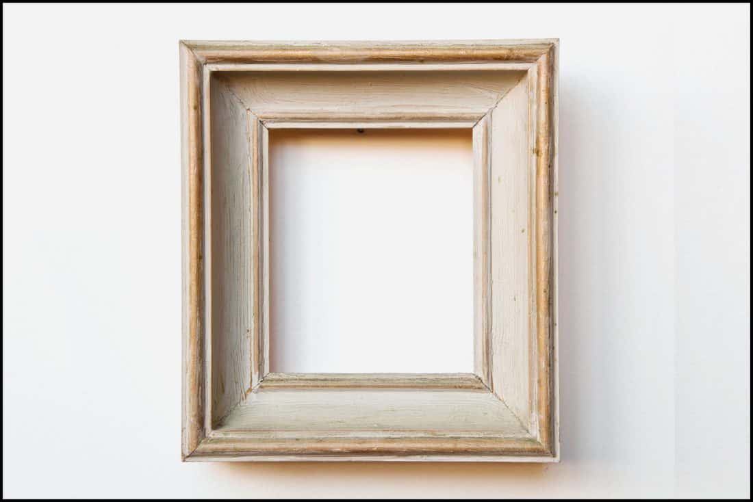 Gilded painted gray shabby chic wooden frame