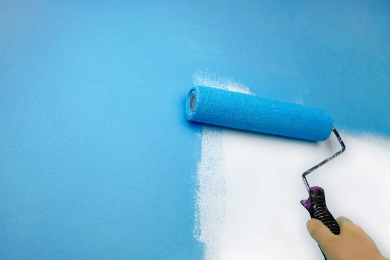 Hand painting wall with blue paint using rollers, 17 Types Of Painting Rollers