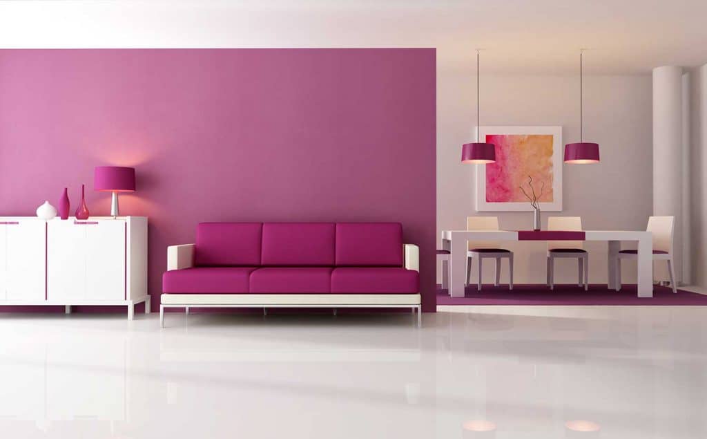 Salon violet moderne