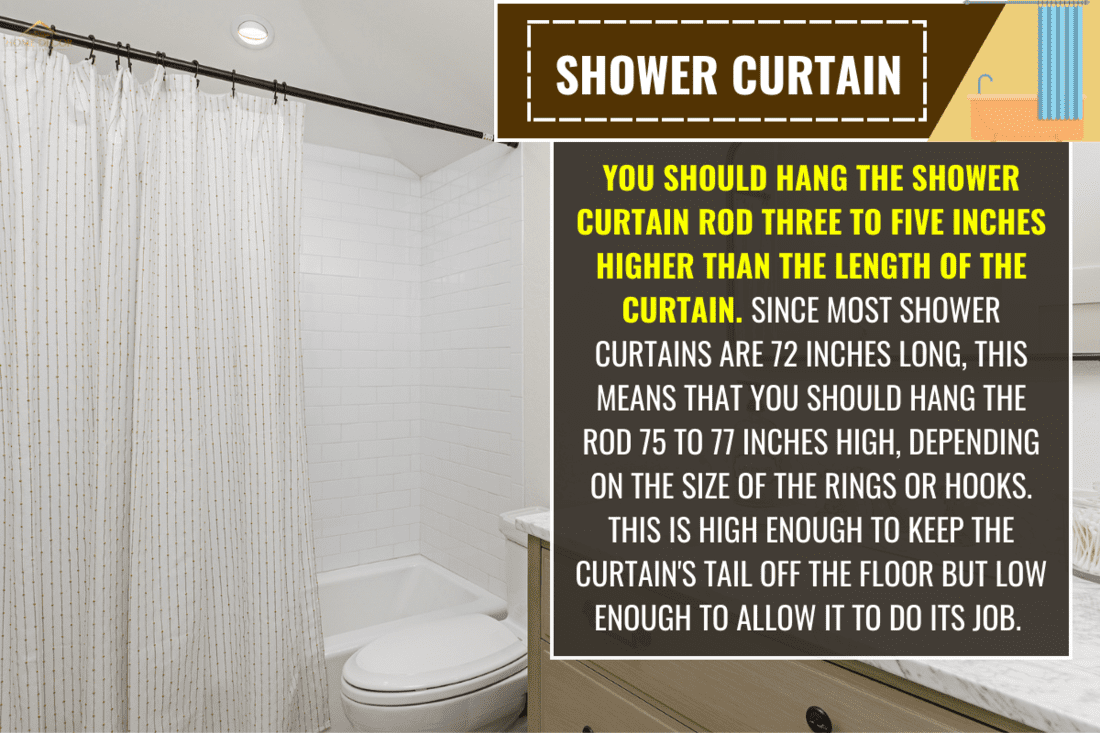 Photo of a contemporary looking bathroom. - How High Do You Hang A Shower Curtain?