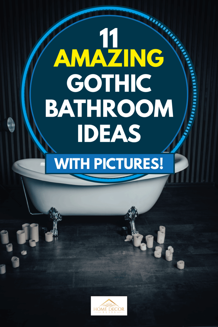 black gothic bath with candles, 11 Amazing Gothic Bathroom Ideas [With Pictures!]