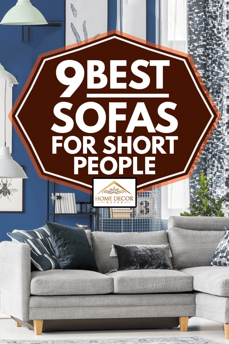 Cozy corner sofa with velvet pillow with tassels in navy hipster room, 9 Best Sofas For Short People