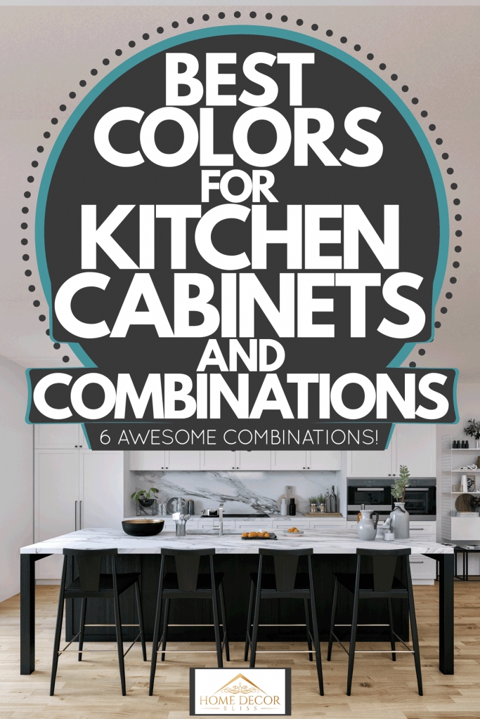 Cuisine contemporaine d'inspiration minimaliste avec un bar en granit blanc, Meilleures couleurs pour les armoires de cuisine et les comptoirs [6 Awesome Combinations!]