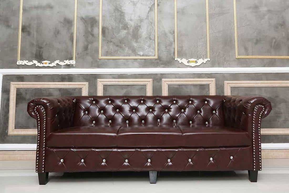Brown leather sofa in the room, How To Clean Bonded Leather Sofa