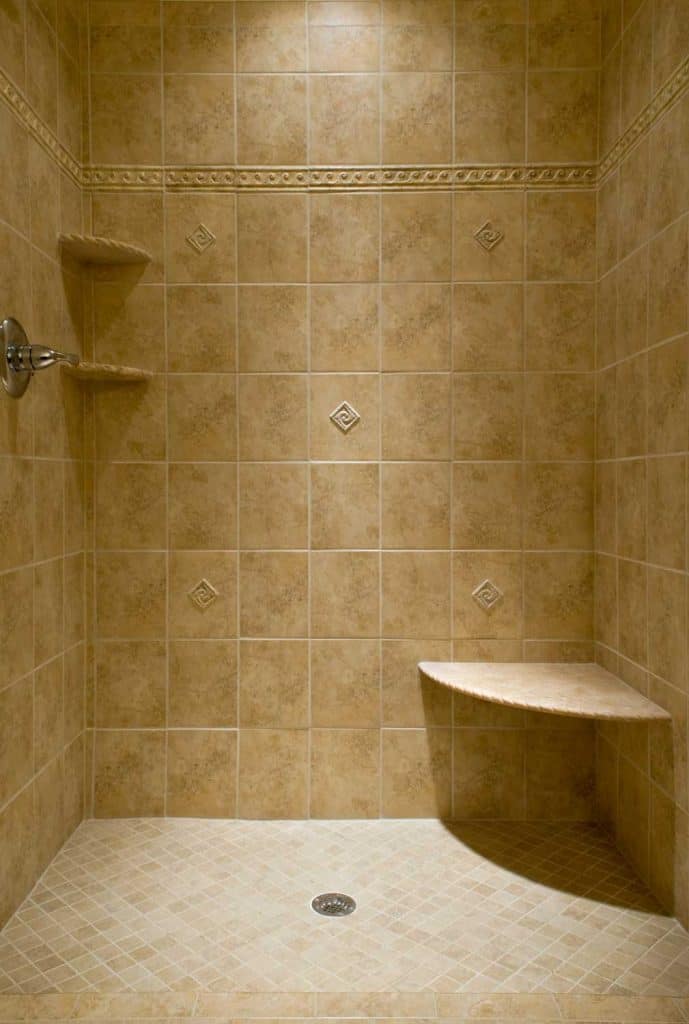 Custom tiled stand up shower