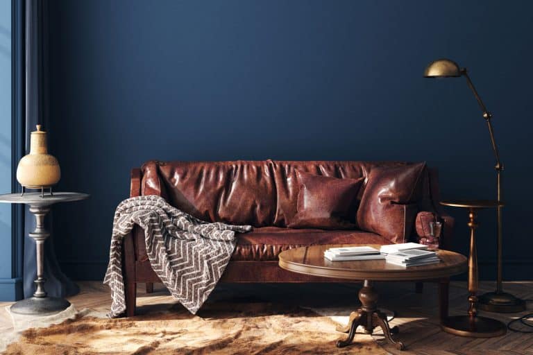 A dark blue hipster style home interior with old retro furniture, What Are The Best Sofas For A Heavy Person? [6 Options]
