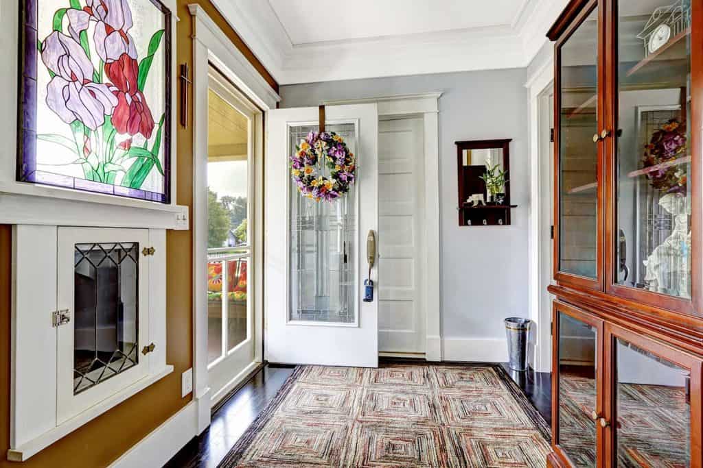Entrance hallway interior in old American house