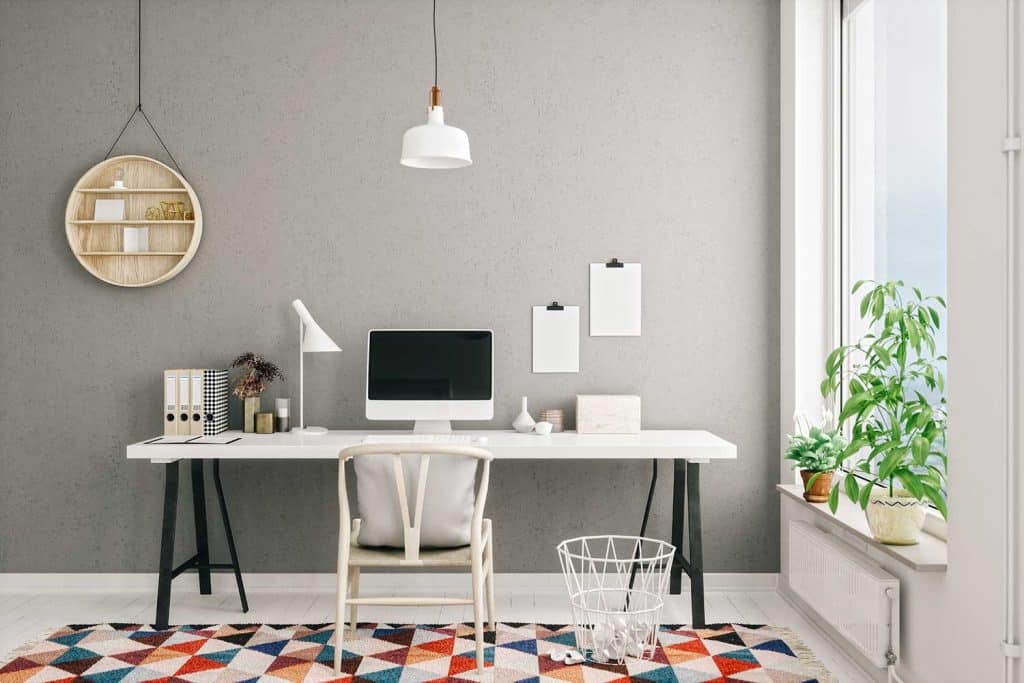 Scandinavian style modern home office interior