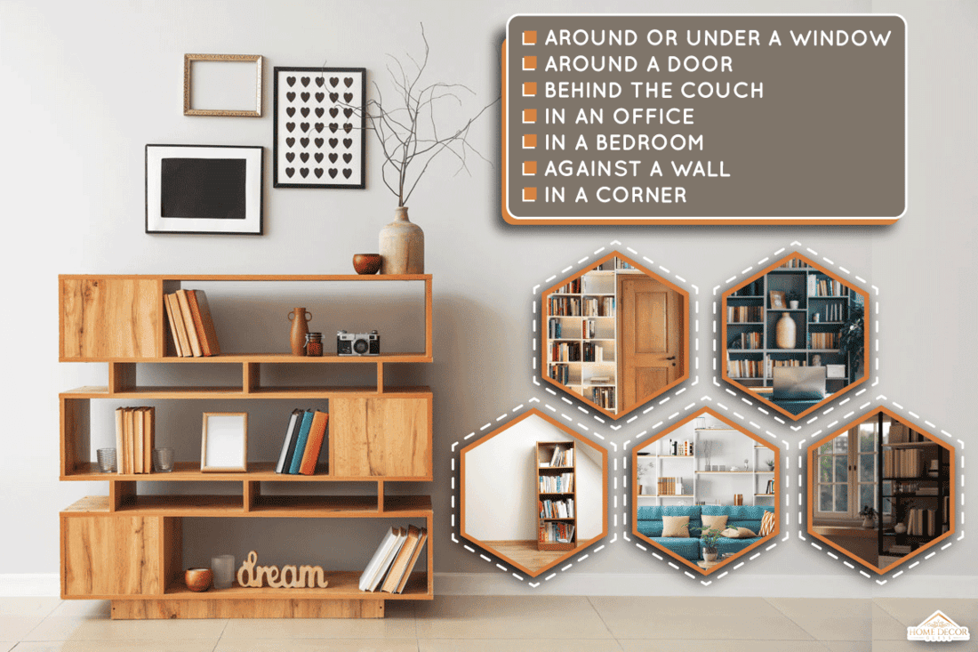 Shelving unit with books and decor in interior of room, Where To Put Bookcases In Your Home