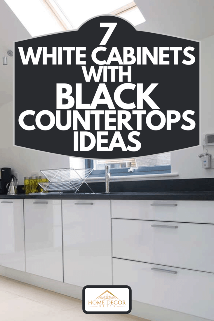 Modern black and white kitchen with cabinets and oven, 7 White Cabinets With Black Countertops Ideas